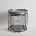 Mayco High Quality Best Selling Metal Galvanized Bath Storage Round Baskets with Lid